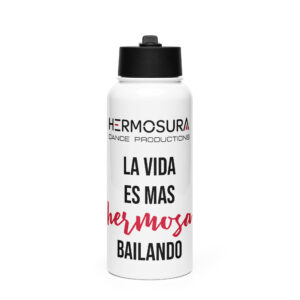 Stainless steel water bottle with a straw lid
