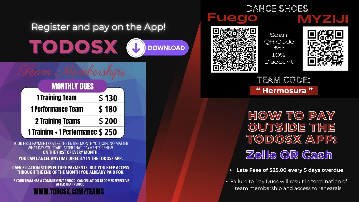 HDP team payment information