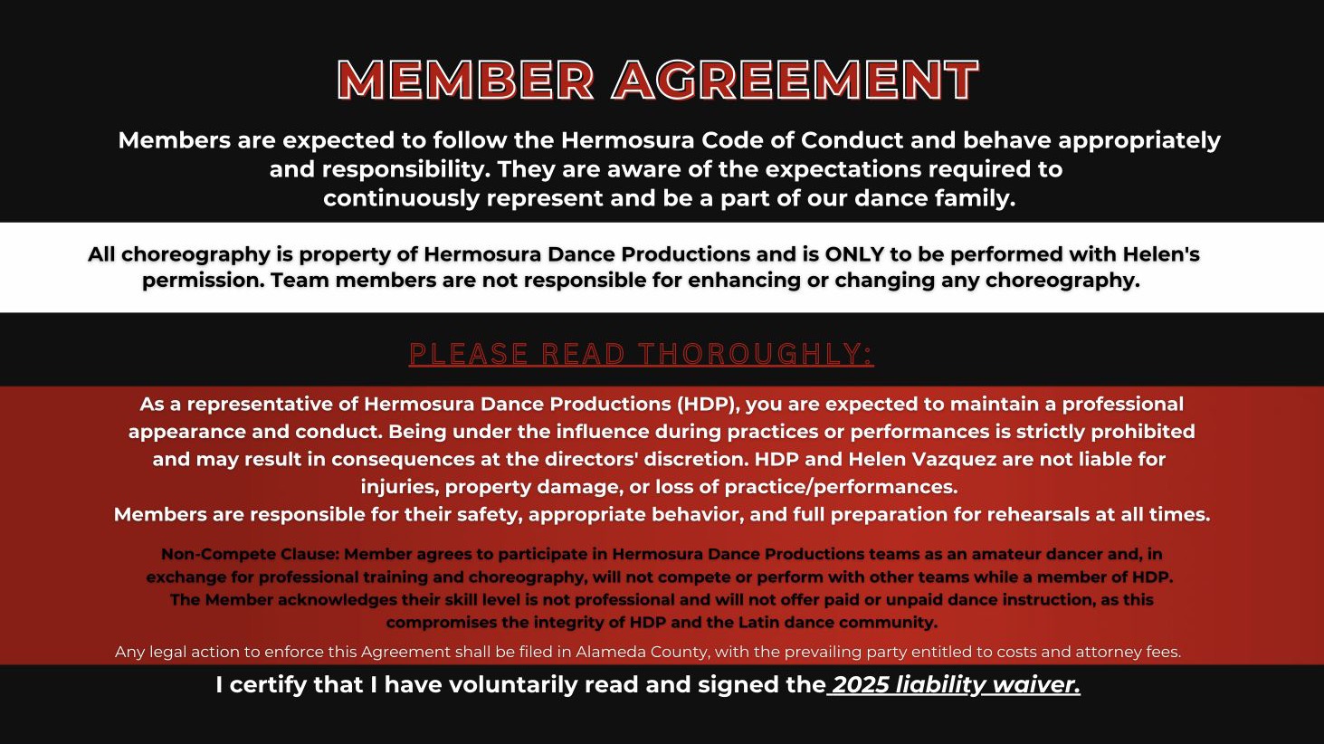 HDP team member agreement